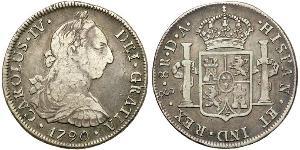 8 Реал Чилі Срібло Карл IV король Іспанії  (1748-1819)