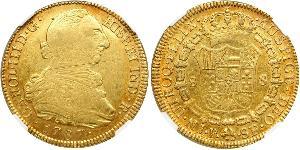 8 Эскудо Новая Гранада (1717 - 1819) Золото Карл III король Испании (1716 -1788)