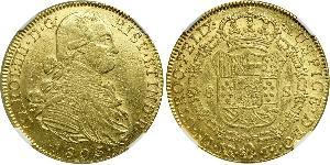 8 Эскудо Новая Гранада (1717 - 1819) Золото Карл IV король Испании (1748-1819)