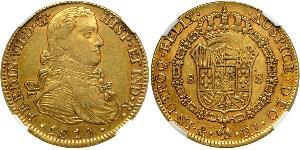 8 Эскудо Новая Испания (1519 - 1821) Золото Фердинанд VII король Испании (1784-1833)