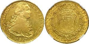 8 Эскудо Новая Испания (1519 - 1821) Золото Карл IV король Испании (1748-1819)