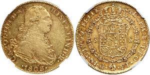 8 Эскудо Новая Испания (1519 - 1821) Золото Карл IV король Испании (1748-1819)
