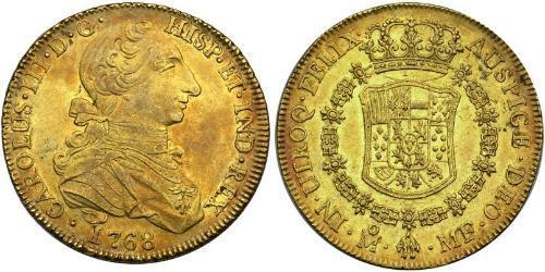 8 Эскудо Новая Испания (1519 - 1821) Золото Карл III король Испании (1716 -1788)