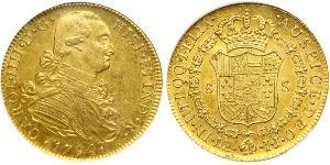 8 Эскудо Перу Золото Карл IV король Испании (1748-1819)