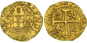 8 Эскудо Перу Золото Филипп V король Испании (1683-1746)