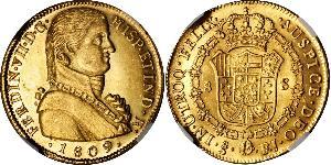 8 Эскудо Чили Золото Фердинанд VII король Испании (1784-1833)