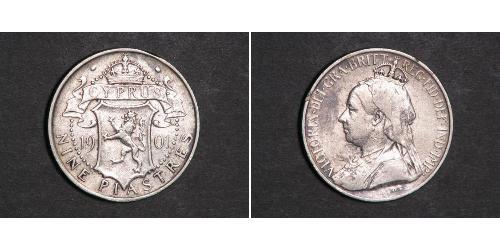 9 Piastre British Cyprus (1878 - 1960) Argent 
