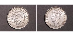 9 Piastre British Cyprus (1878 - 1960) Silber Georg VI (1895-1952)