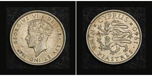 9 Piastre British Cyprus (1878 - 1960) Silber Georg VI (1895-1952)
