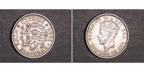 9 Piastre British Cyprus (1878 - 1960) Silber Georg VI (1895-1952)