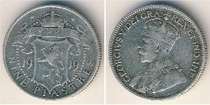 9 Пиастр Британский Кипр (1878 - 1960) Серебро Георг V (1865-1936)