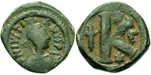 Half Follis Empire byzantin (330-1453) Bronze Justinien I (482-565)