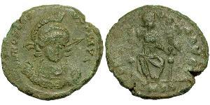  AE3 / 1 Фоллис Западная Римская империя (285-476) Бронза Гонорий (384-423)
