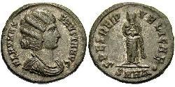  AE3 / 1 Фоллис Римская империя (27BC-395) Бронза Флавия Максима Фауста (289-326)