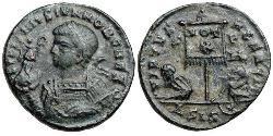  AE3 / 1 Фоллис Римская империя (27BC-395) Бронза Лициний II (315-326)