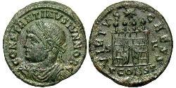  AE3 / 1 Фоллис Римская империя (27BC-395) Бронза Констанций II (317 - 361)