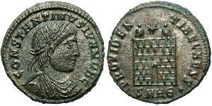  AE3 / 1 Фоллис Римская империя (27BC-395) Бронза Констанций II (317 - 361)