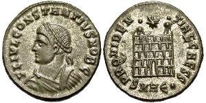  AE3 / 1 Фоллис Римская империя (27BC-395) Бронза Констанций II (317 - 361)