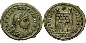  AE3 / 1 Фоллис Римская империя (27BC-395) Бронза Констанций II (317 - 361)