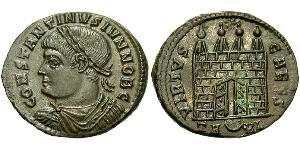  AE3 / 1 Фоллис Римская империя (27BC-395) Бронза Констанций II (317 - 361)