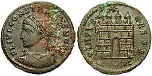  AE3 / 1 Фоллис Римская империя (27BC-395) Бронза Констанций II (317 - 361)