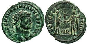  AE3 / 1 Фоллис Римская империя (27BC-395) Бронза Максимиан (250-310)
