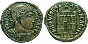  AE3 / 1 Фоллис Римская империя (27BC-395) Бронза Крисп (305 - 326)