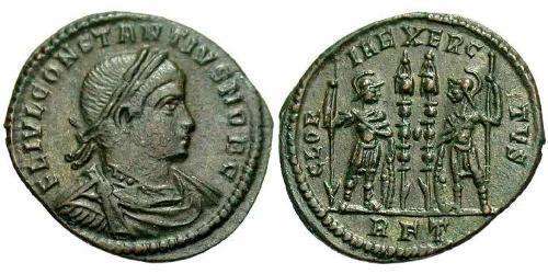  AE3 / 1 Фоллис Римская империя (27BC-395) Бронза Констанций II (317 - 361)