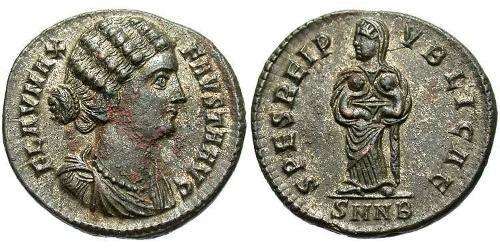  AE3 / 1 Фоллис Римская империя (27BC-395) Бронза Флавия Максима Фауста (289-326)