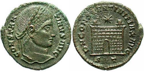  AE3 / 1 Фоллис Римская империя (27BC-395) Бронза Константин I (272 - 337)