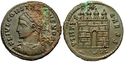  AE3 / 1 Фоллис Римская империя (27BC-395) Бронза Констанций II (317 - 361)
