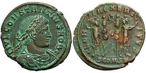  AE3 / 1 Фоллис Римская империя (27BC-395) Бронза Констанций II (317 - 361)