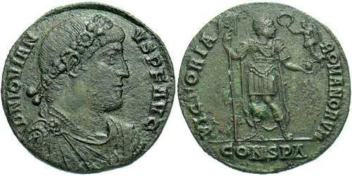  AE3 / 1 Фоллис Римская империя (27BC-395) Бронза Иовиан (331- 364)