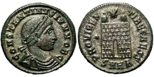  AE3 / 1 Фоллис Римская империя (27BC-395) Бронза Констанций II (317 - 361)