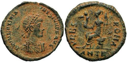  AE3 / 1 Фоллис Римская империя (27BC-395) Бронза Валентиниан II (371-392)