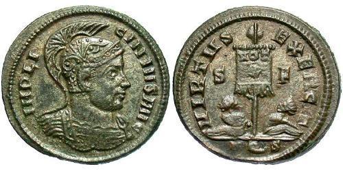  AE3 / 1 Фоллис Римская империя (27BC-395) Бронза Лициний I (265-324)