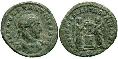  AE3 / 1 Фоллис Римская империя (27BC-395) Бронза Константин I (272 - 337)