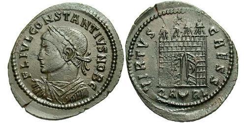  AE3 / 1 Фоллис Римская империя (27BC-395) Бронза Констанций II (317 - 361)