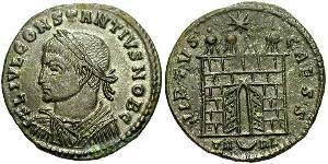  AE3 / 1 Фолліс Західна Римська імперія (285-476) Бронза Констанцій II (317 - 361)
