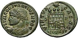  AE3 / 1 Фолліс Західна Римська імперія (285-476) Бронза Констанцій II (317 - 361)