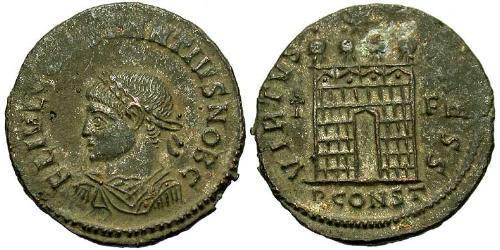  AE3 / 1 Фолліс Західна Римська імперія (285-476) Бронза Констанцій II (317 - 361)