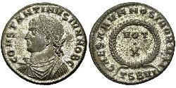  AE3 / 1 Фолліс Римська імперія (27BC-395) Бронза Констанцій II (317 - 361)