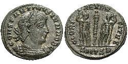  AE3 / 1 Фолліс Римська імперія (27BC-395) Бронза Констанцій II (317 - 361)