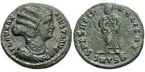  AE3 / 1 Фолліс Римська імперія (27BC-395) Бронза Флавія Максіма Фауста (289-326)