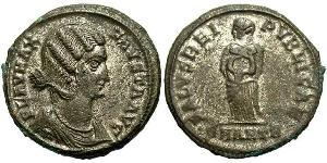  AE3 / 1 Фолліс Римська імперія (27BC-395) Бронза Флавія Максіма Фауста (289-326)