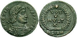  AE3 / 1 Фолліс Римська імперія (27BC-395) Бронза Йовіан (331- 364)