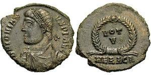  AE3 / 1 Фолліс Римська імперія (27BC-395) Бронза Йовіан (331- 364)