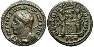  AE3 / 1 Фолліс Римська імперія (27BC-395) Бронза Костянтин I (272 - 337)