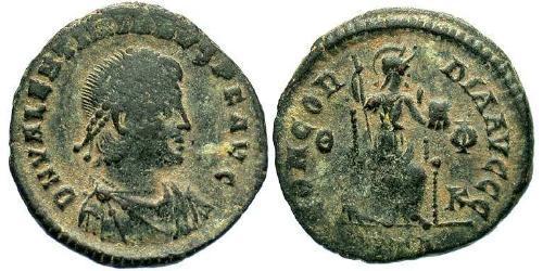  AE3 / 1 Фолліс Римська імперія (27BC-395) Бронза Валентиніан II (371-392)