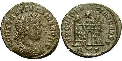  AE3 / 1 Фолліс Римська імперія (27BC-395) Бронза Констанцій II (317 - 361)